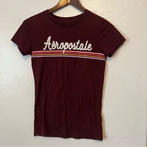 Aeropostale VINTAGE Classic Crew Maroon Tee Size Small